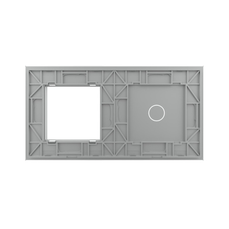 Панель двойная: 1 выключатель + 1 розетка СЕРАЯ Livolo