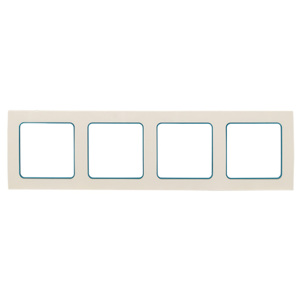 Стокгольм Рамка 4-местная белая с линией цвета синий EKF