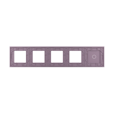 Панель для сенсорного выключателя и 4-х розеток, 1 клавиша, цвет розовый, стекло Livolo