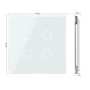 Панель для сенсорного выключателя UK стандарт, 4 клавиши, цвет белый, стекло Livolo