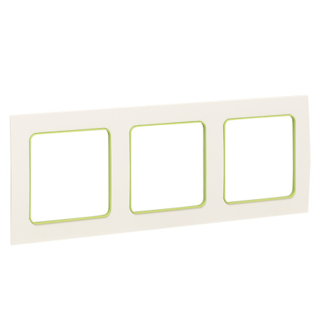 Стокгольм Рамка 3-местная белая с линией цвета зеленый EKF
