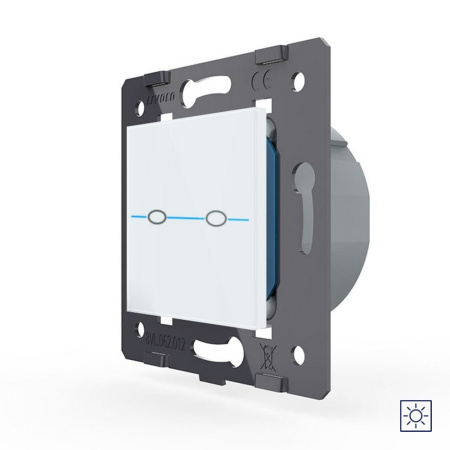 Выключатель Quadro 2 клавиши сухой контакт Белый (механизм) Livolo