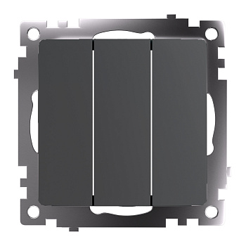 Выключатель 3-клавишный (механизм), 250В, 10А, серия Катрин, графит, GLS10-7108-06 STEKKER