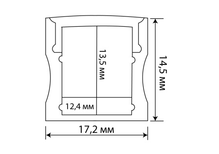 Donel Накладной алюминиевый профиль, 17,2х14,5х3000. Цвет: Анодированное серебро,Серия:DN8ALE