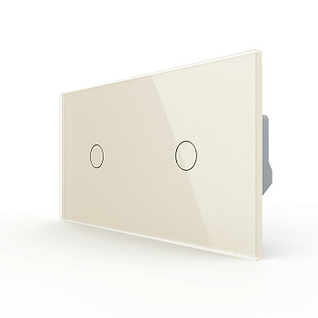 Сенсорный выключатель 2 клавиши (1-1), 2 поста, цвет жемчужный Livolo