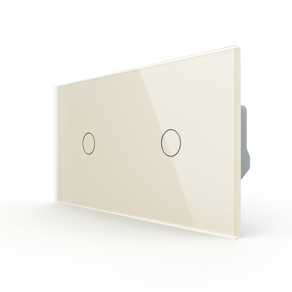 Сенсорный выключатель 2 клавиши (1-1), 2 поста, цвет жемчужный Livolo