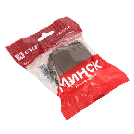 Минск Выключатель 1-клавишный ОП 10А тёмное дерево EKF