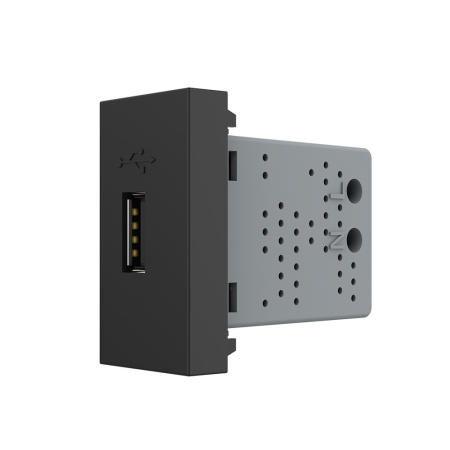Розетка USB с блоком питания черная (механизм) Livolo