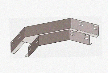 Лоток угловой замковый перфорированный КГЗ 100х80-90 УТ1,5 поворот на 90, горячее цинкование, S1,0