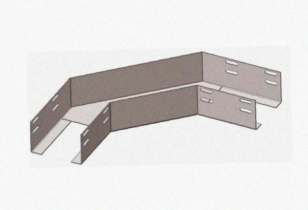 Лоток угловой замковый перфорированный КГЗ 100х80-90 УТ1,5 поворот на 90, горячее цинкование, S1,0