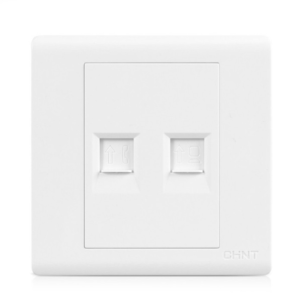 Двойная телефонная розетка 4 контактная CHINT Двойная телефонная розетка 4 контактная CHINT