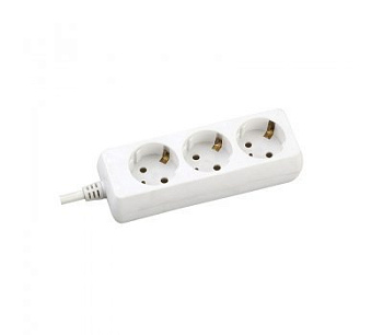 Удлинитель бытовой 3-мест.пластик 16А, длина 3м. с заземлением General