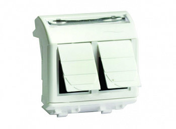 Розетка компьютерная двойная RJ45 кат.6A, 8P8C, Brava, белая, 2мод DKC Розетка компьютерная двойная RJ45 кат.6A, 8P8C, Brava, белая, 2мод DKC