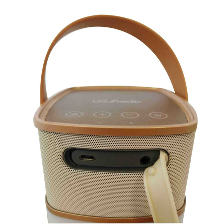 11-104 Музыкальный светильник (Bluetooth), встроенный аккумулятор 2200мА, корпус динамика золото APEYRON