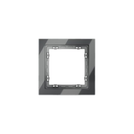 Рамка стеклянная Voltum S70 на 1 пост, (графит, стекло)