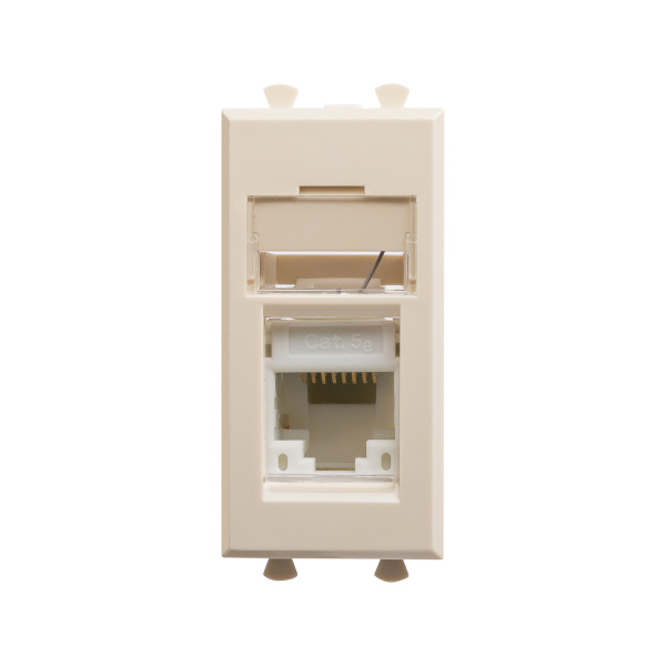Компьютерная розетка RJ-45 модульная, кат.5е, "Avanti", "Ванильная дымка", 1 модуль DKC
