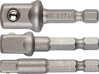 Набор Адаптеры "ЭКСПЕРТ" для торцовых головок, E1/4" - 1/4", E1/4" - 3/8", E1/4" - 1/2", 3 предмета ЗУБР