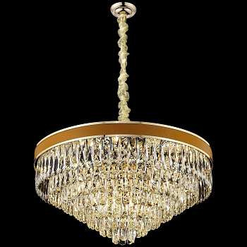 Люстра подвесная Матовое золото, Абрикосовый/Прозрачный E14 22*40Вт WE136.22.303 WERTMARK