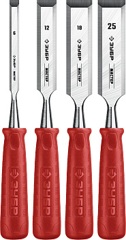 МАСТЕР набор стамесок с пластиковой рукояткой, 4шт ЗУБР