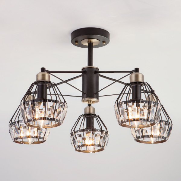 Потолочная люстра в стиле лофт 5*E14 60Вт черный IP20 Lord (70075/5 черный) Eurosvet Потолочная люстра в стиле лофт 5*E14 60Вт черный IP20 Lord (70075/5 черный) Eurosvet