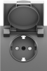 Donel S08 серый графит накладка для розетки Schuko с заземлением, с крышкой, 16A 250 В~, серия DB