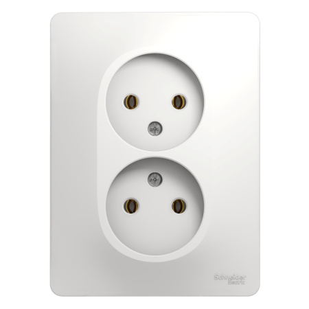 GLOSSA  Розетка СУ 2-м. без з/з в сборе 16А белый IP20 Schneider Electric