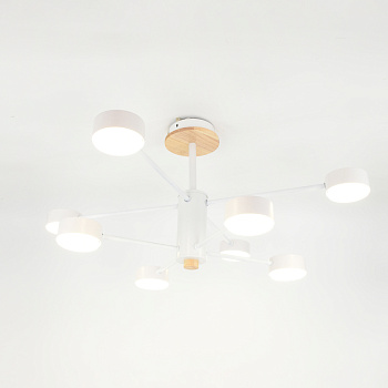 Люстра под лампу GCHL-8GX53-M Белая+Дерево Элизиум General