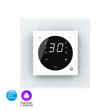 Умный терморегулятор пола EC 16А, сенсорное управление, датчик воздуха, 1 пост, цвет белый Livolo