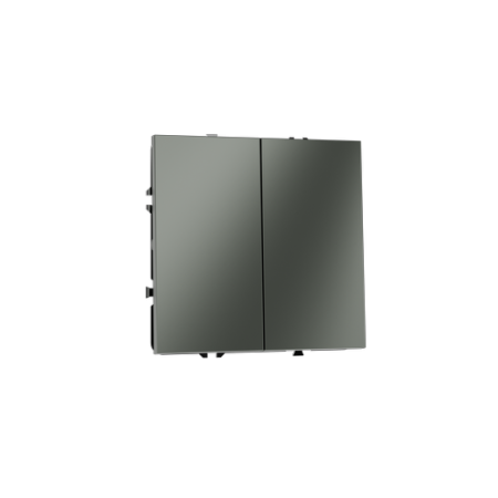 Выключатель встраиваемый Voltum S70 двухклавишный 10А, (титан)