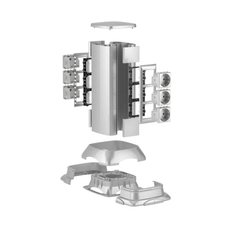 Миниколонна алюминиевая 0,35 м, цвет светло-серебристый металлик DKC