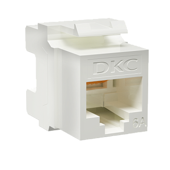 Модуль Keystone RJ45 CAT6А неэкранированный, 180 градусов, белый(форм-фактор A10) DKC