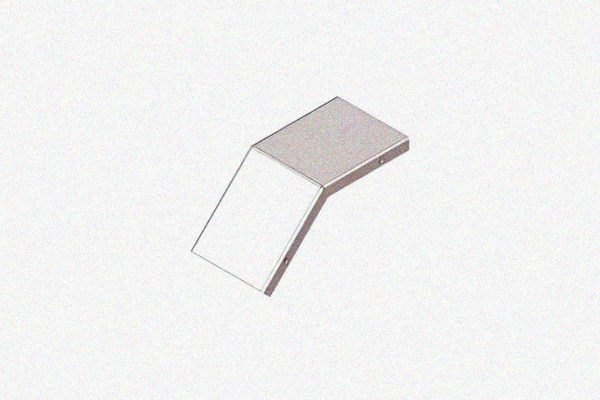 Крышка лотка замкового КЛСЗ 50х50-45 УТ1,5 для поворота трассы вниз на 45, оцинкованный лист S1,0