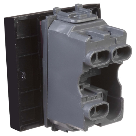 Переключатель одноклавишный модульный, "Avanti", "Черный квадрат", 2 модуля DKC