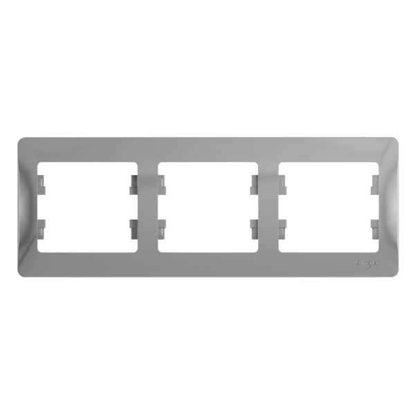 GLOSSA 3-постовая РАМКА, горизонтальная, АЛЮМИНИЙ Systeme Electric GLOSSA 3-постовая РАМКА, горизонтальная, АЛЮМИНИЙ Systeme Electric
