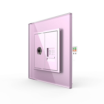 Розетка ТВ/КОМП RJ-45 Розовая Livolo