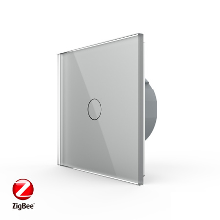 Сенсорный выключатель ZigBee (Wi-Fi) 1 клавиша 1 пост Серый Livolo