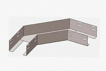 Лоток угловой глухой КГГ 400х100-90 УТ1,5 поворот на 90, горячее цинкование S1,5