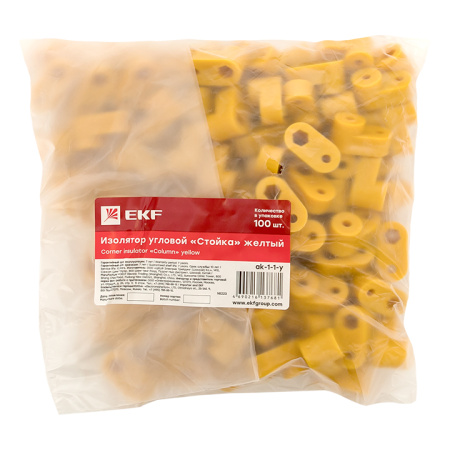 Изолятор угловой "Стойка" желтый PROxima EKF