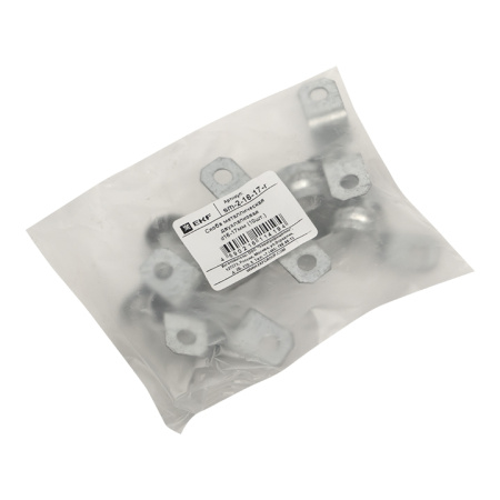 Скоба металлическая двухлапковая d16-17 мм (10 шт) PROxima EKF