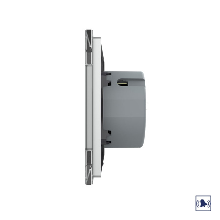 Сенсорный дверной звонок Quadro 1 клавиша 1 модуль Серый Livolo