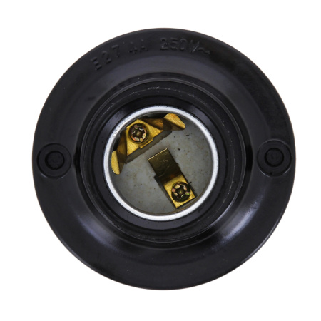 Патрон карболитовый потолочный Е27 черн, прямой PROxima EKF