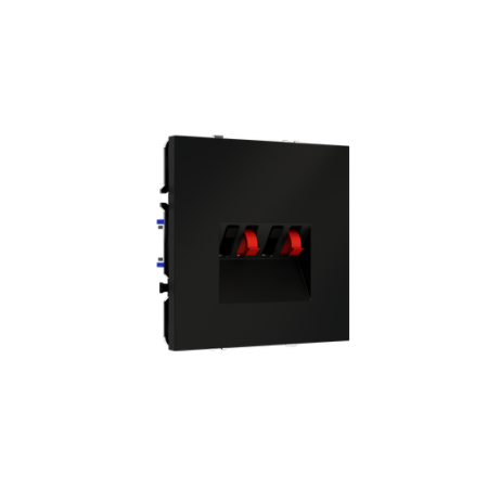 Розетка акустическая встраиваемая Voltum S70 4-местная, (черный матовый)