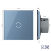 Сенсорный проходной радиоуправляемый выключатель 1 клавиша 1 пост Синий Livolo