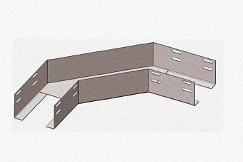 Лоток угловой лестничный КГ-НЛ 40х10-135 (Rп600) УХЛ1 поворот на 135, радиус поворота трассы 600 мм, горячее цинкование, S1,5