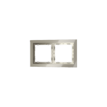 Рамка стеклянная Voltum S70 на 2 поста, (шелк, стекло)