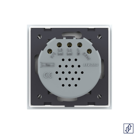 Сенсорный выключатель для жалюзи 2 клавиши 1 модуль Белый Livolo