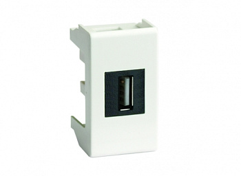 USB 2.0 розетка, Viva, белая, 1 мод. DKC