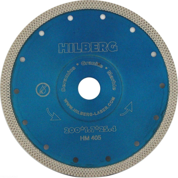 Диск алмазный отрезной 200*25,4/22,23 Турбо ультратонкий х-тип HM405 Hilberg