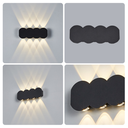 31-06 Светильник светодиодный, настенный, 8Вт, 230В/50Гц, 660лм, 3000К, IP54, 210х80х35мм, черный, алюминий APEYRON