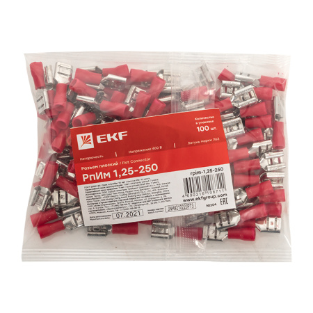 Разъем плоский РпИм 1,25-250 (100шт) PROxima EKF
